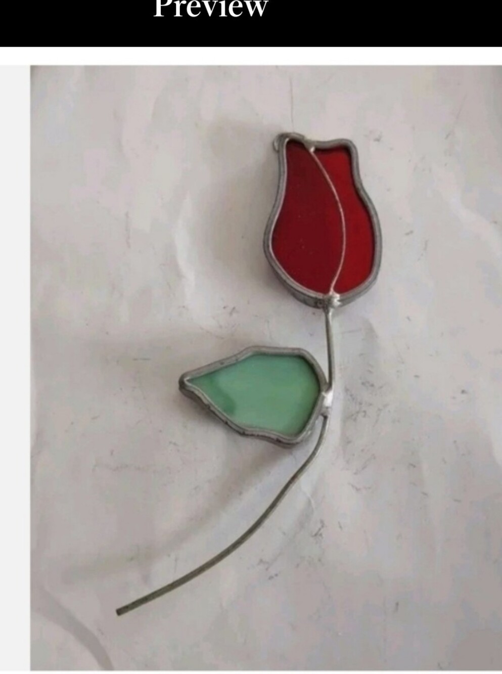 Red Tulip Stained Glass Suncatcher